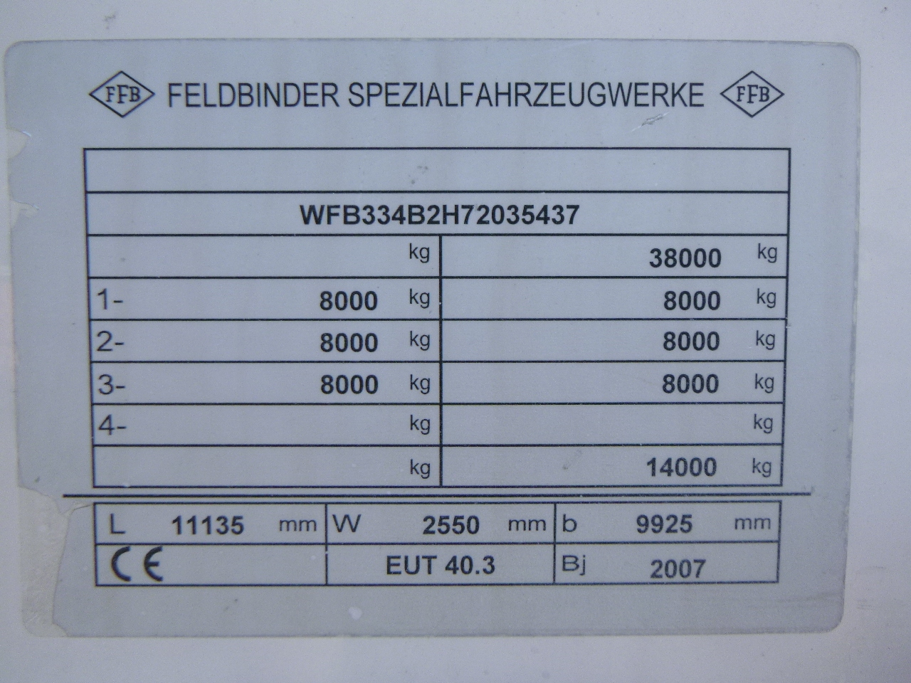 Tankauflieger Für die Beförderung von Mehl Feldbinder Powder tank alu 40 m3 / 1 comp: das Bild 12