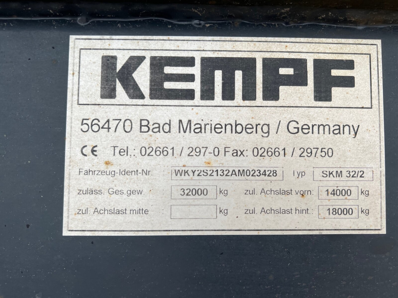 Kipper Auflieger Kempf SKM 32/2 SKM 32/2 Stahlmulde ca. 23m³, Liftachse, Zwillingsbereift: das Bild 4