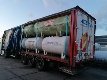 Semi trailer curtain Fruehauf TX34CC Used tank 2700 & 4850L aboveground - Gas, Gaz, LPG, GPL, Propane, Butane tank ID 8.311 - Planenauflieger
