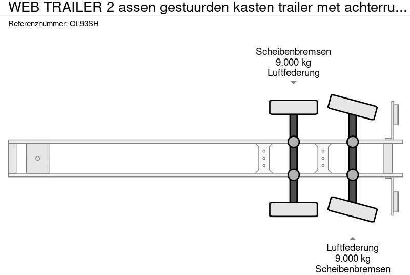 Koffer Auflieger WEB TRAILER 2 assen gestuurden kasten trailer met achterruit klep  TE HUUR / RENTA ONLY: das Bild 11