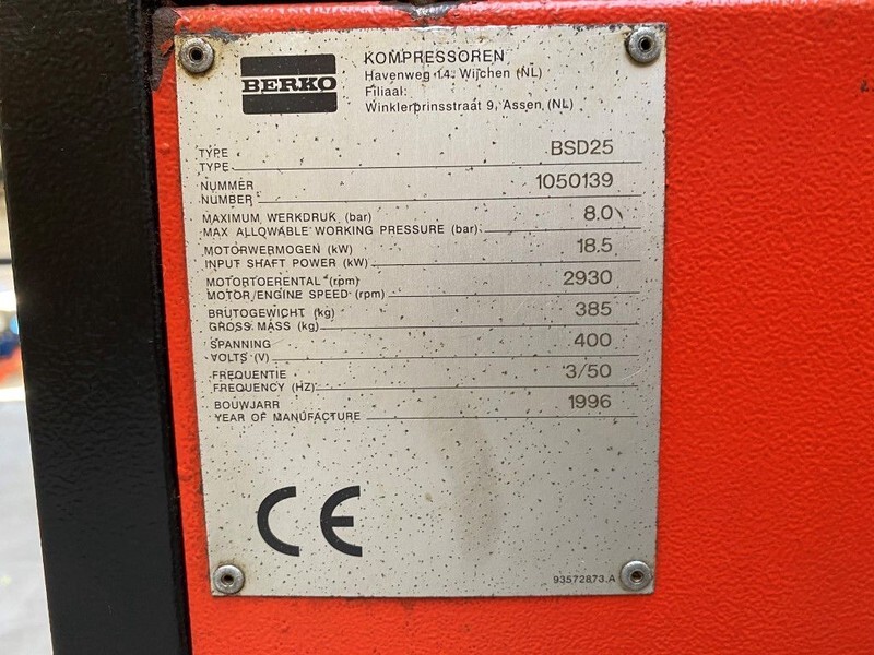 Luftkompressor BERKO BSD 25 18.5 kW 2400 L / min 8 Bar Silent Elektrische Schroefcompressor: das Bild 6