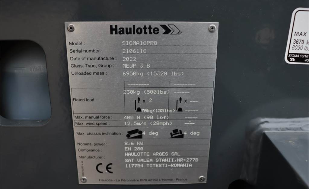 Haulotte Sigma 16 Pro Valid inspection, *Guarantee!, Electr  – Finanzierungsleasing Haulotte Sigma 16 Pro Valid inspection, *Guarantee!, Electr: das Bild 6