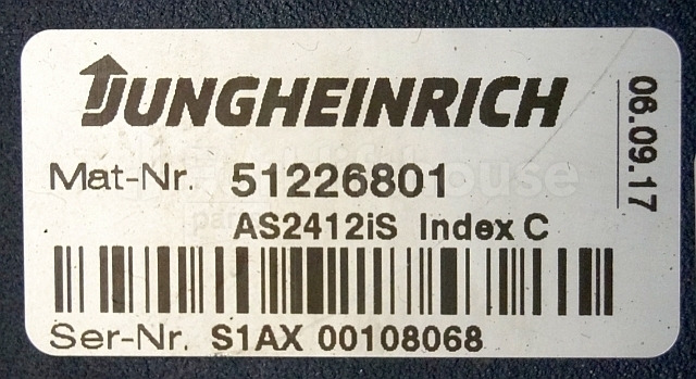 Steuergerät für Flurförderzeug Jungheinrich 51226801 Rij/hef/stuur regeling  drive/lift/steering controller AS2412 i S index C Sw 2,12 51256848 sn. S1AX00108068 from ERD220  year 2017: das Bild 2