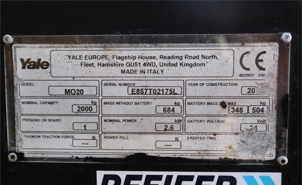 Dieselstapler Yale MO20 Electric, 2000kg Capacity, Power Steering, Fi: das Bild 6