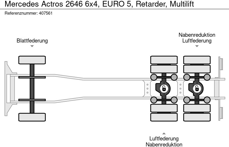 Abrollkipper Mercedes-Benz Actros 2646 6x4, EURO 5, Retarder, Multilift: das Bild 18