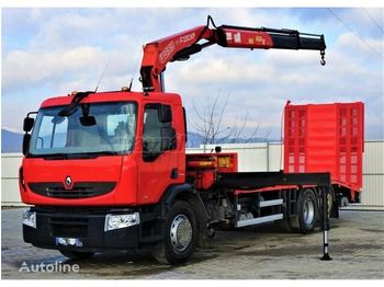 Autotransporter LKW, Autokran RENAULT PREMIUM 370 DXI: das Bild 1