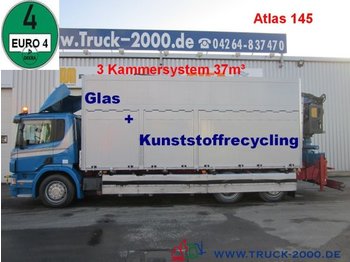 Kipper Scania P380 Glas/Wertstoff Recycling Kran 3Kammern 37m³: das Bild 1