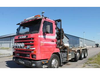 Containerwagen/ Wechselfahrgestell LKW Scania R143HL 6X2L FÖRL kranbil: das Bild 1