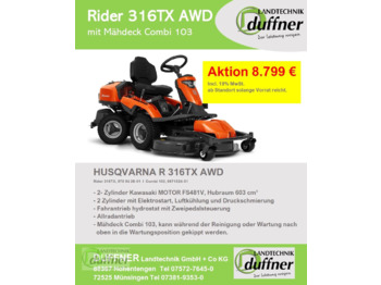 Rasenmäher, Zustand - NEU Husqvarna Rider 316TX AWD Allrad: das Bild 2