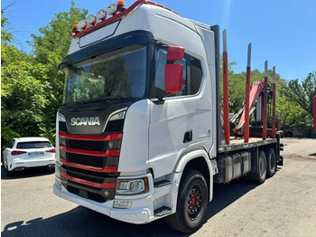 Holztransporter, Autokran Scania R 650: das Bild 3