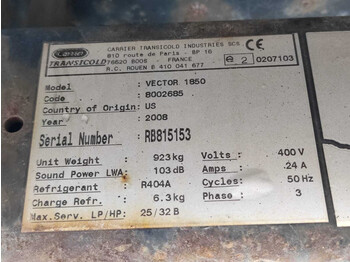 Kühlkofferaufbau CARRIER VECTOR 1850 REFRIGERATION UNIT / KÜLMASEADE: das Bild 4