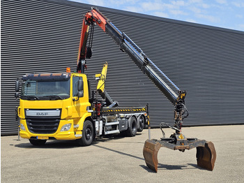 Abrollkipper, Autokran DAF CF 330 6x2-4 / PALFINGER CRANE + HOOKLIFT: das Bild 5
