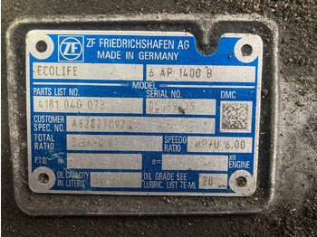 Getriebe für Bus ZF Getriebe ZF 6 AP 1400 B Ecolife 4181040073 A6282709201 6AP1400B: das Bild 2