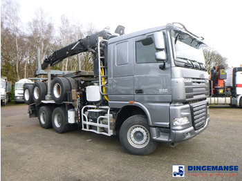 Holztransporter, Autokran DAF XF 105.510 6x4 + Loglift F281S83 crane / timber truck + dolly: das Bild 2
