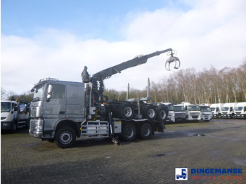 Holztransporter, Autokran DAF XF 105.510 6x4 + Loglift F281S83 crane / timber truck + dolly: das Bild 3
