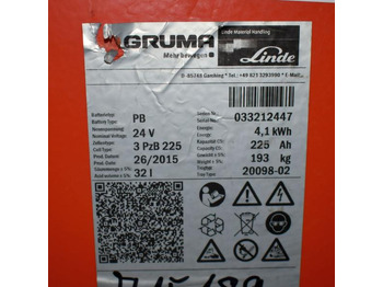 Batterie GRUMA 24 Volt 3 PzB 225 Ah: das Bild 5