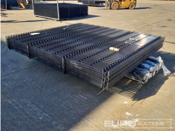 Baugeräte Unused Galvanised & Powder Coated Heavy Duty (5mm) Wire Mesh Fencing, 25 x H2.4m x W2.2m Panels, 26 x 60mm x 60mm x3m Posts, with Fittings (Black): das Bild 3
