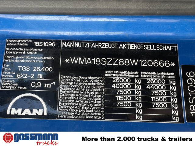 MAN TGA 26.400 6x2-4 BL, A1, Lenk-/Liftachse, ADR, - Tankwagen: das Bild 4 MAN TGA 26.400 6x2-4 BL, A1, Lenk-/Liftachse, ADR, - Tankwagen: das Bild 4