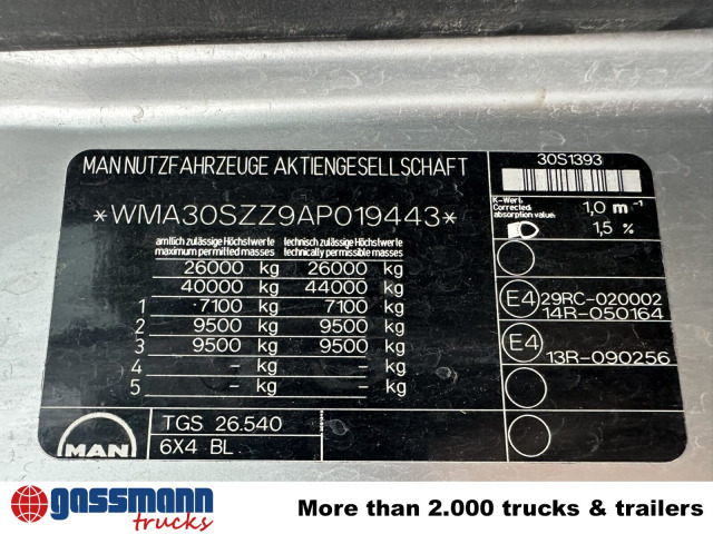 MAN TGS 26.540 6x4 BL, Bordmatik, Retarder, Meiller - Kipper: das Bild 5 MAN TGS 26.540 6x4 BL, Bordmatik, Retarder, Meiller - Kipper: das Bild 5