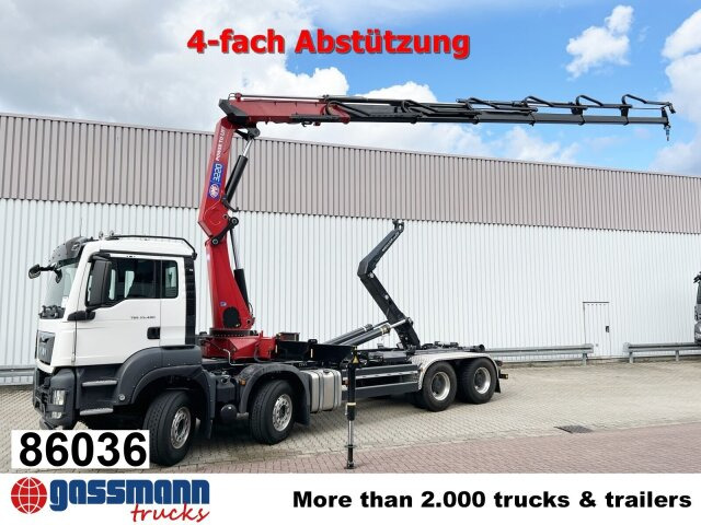 MAN TGS 35.480 8X4 BL, Intarder, Kran HMF 3220-K6, - Abrollkipper, Autokran: das Bild 1 MAN TGS 35.480 8X4 BL, Intarder, Kran HMF 3220-K6, - Abrollkipper, Autokran: das Bild 1