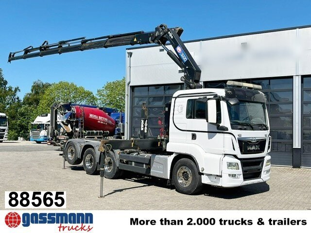 MAN TGS 35.500 8x4-4 BL, Lenk-/Liftachse, Kran HMF - Abrollkipper, Autokran: das Bild 1 MAN TGS 35.500 8x4-4 BL, Lenk-/Liftachse, Kran HMF - Abrollkipper, Autokran: das Bild 1