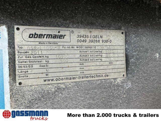Obermaier OS2-L105 L/B, durchladbar, Edscha, - Pritschenanhänger/ Plattformanhänger: das Bild 5 Obermaier OS2-L105 L/B, durchladbar, Edscha, - Pritschenanhänger/ Plattformanhänger: das Bild 5
