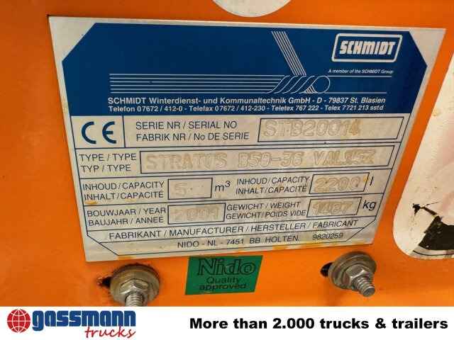Salzstreuer Schmidt Stratos B50-36 VALN5Z Salzstreuer ca. 5m³,: das Bild 7 Salzstreuer Schmidt Stratos B50-36 VALN5Z Salzstreuer ca. 5m³,: das Bild 7