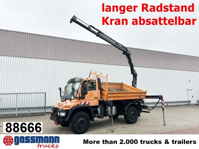 Unimog U500 4x4 405/40 mit Heckkran Hiab 077-1 HiDuo, - Transporter: das Bild 1 Unimog U500 4x4 405/40 mit Heckkran Hiab 077-1 HiDuo, - Transporter: das Bild 1