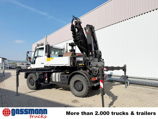 Unimog U400 4x4, Frontzapfwelle, Heckkran Hiab XS - Pritsche LKW, Autokran: das Bild 3 Unimog U400 4x4, Frontzapfwelle, Heckkran Hiab XS - Pritsche LKW, Autokran: das Bild 3