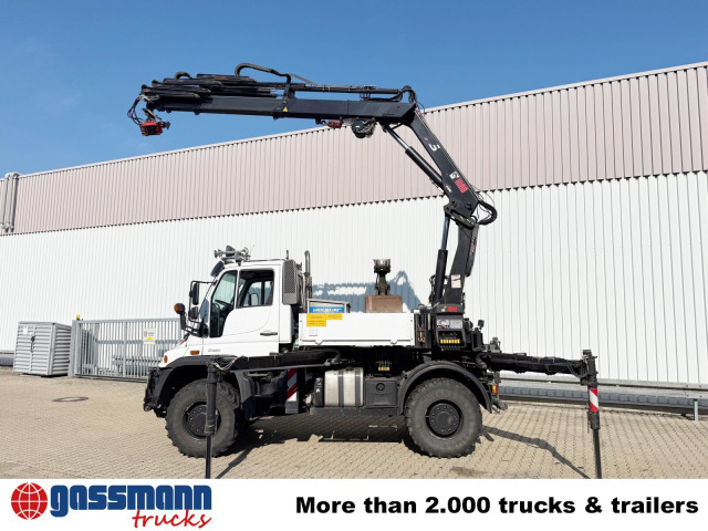 Unimog U400 4x4, Frontzapfwelle, Heckkran Hiab XS - Pritsche LKW, Autokran: das Bild 5 Unimog U400 4x4, Frontzapfwelle, Heckkran Hiab XS - Pritsche LKW, Autokran: das Bild 5