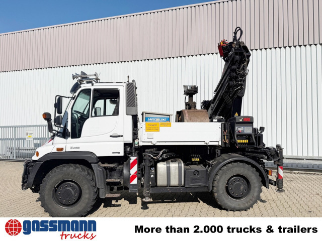Unimog U400 4x4, Frontzapfwelle, Heckkran Hiab XS - Pritsche LKW, Autokran: das Bild 4 Unimog U400 4x4, Frontzapfwelle, Heckkran Hiab XS - Pritsche LKW, Autokran: das Bild 4