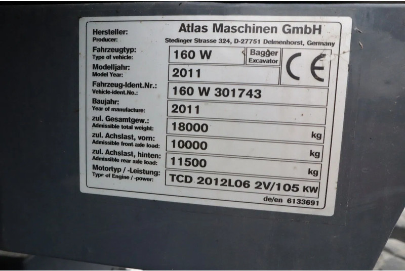 Mobilbagger Atlas 160W | ROTOTILT | GRIPPER | BUCKET | DOZER BLADE: das Bild 20