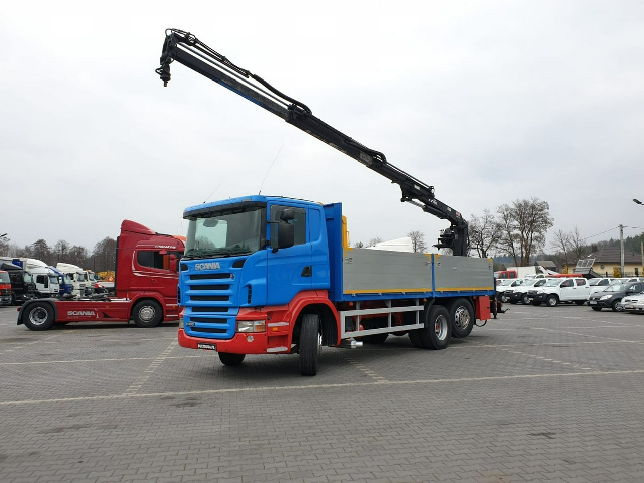 Scania R 400 LB 6x2 HDS Budowlanka Widły Oś Skrętna Super Stan - Pritsche LKW, Autokran: das Bild 3 Scania R 400 LB 6x2 HDS Budowlanka Widły Oś Skrętna Super Stan - Pritsche LKW, Autokran: das Bild 3
