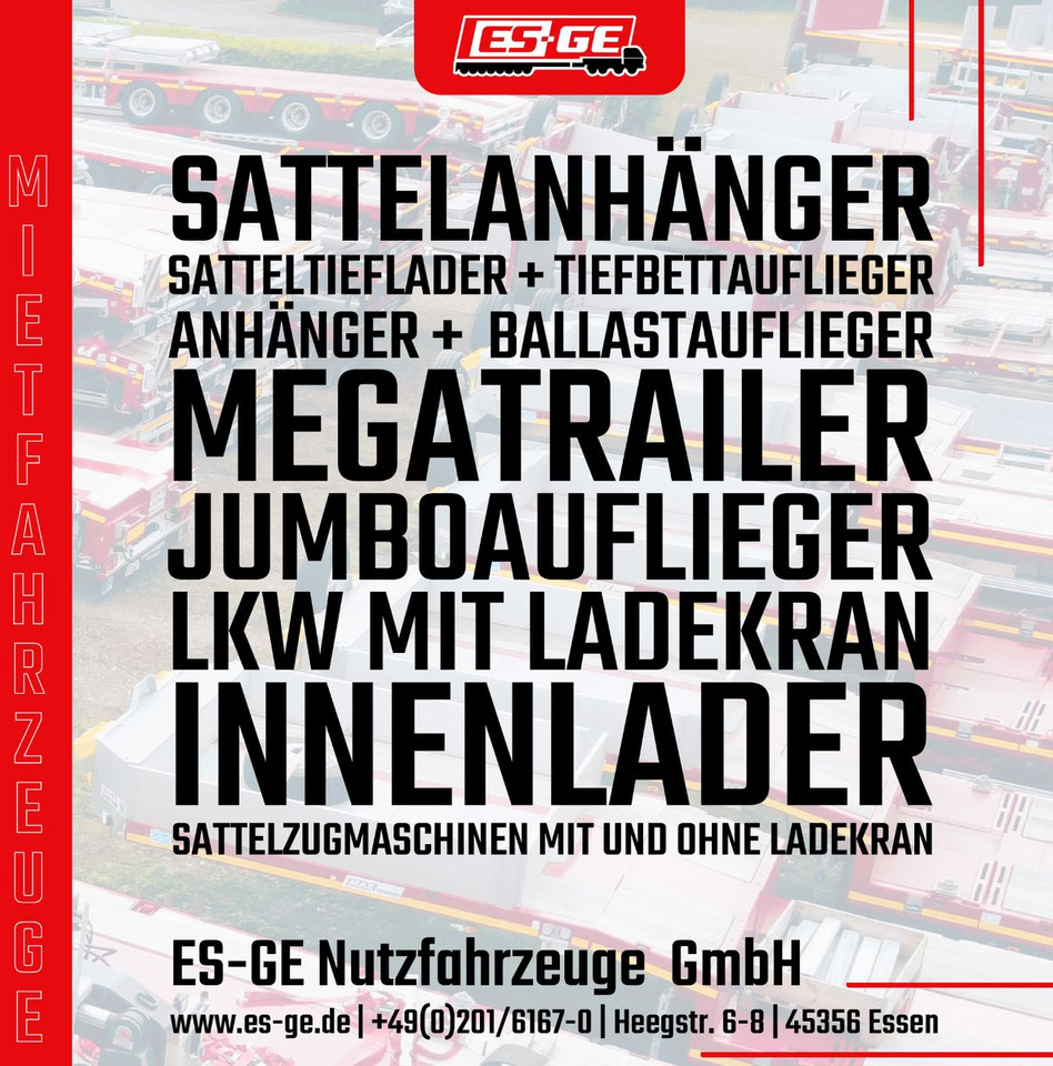 ES-GE 3-Achs Sattelanhänger - Rungen + CV - Pritschenauflieger/ Plattformauflieger: das Bild 5 ES-GE 3-Achs Sattelanhänger - Rungen + CV - Pritschenauflieger/ Plattformauflieger: das Bild 5