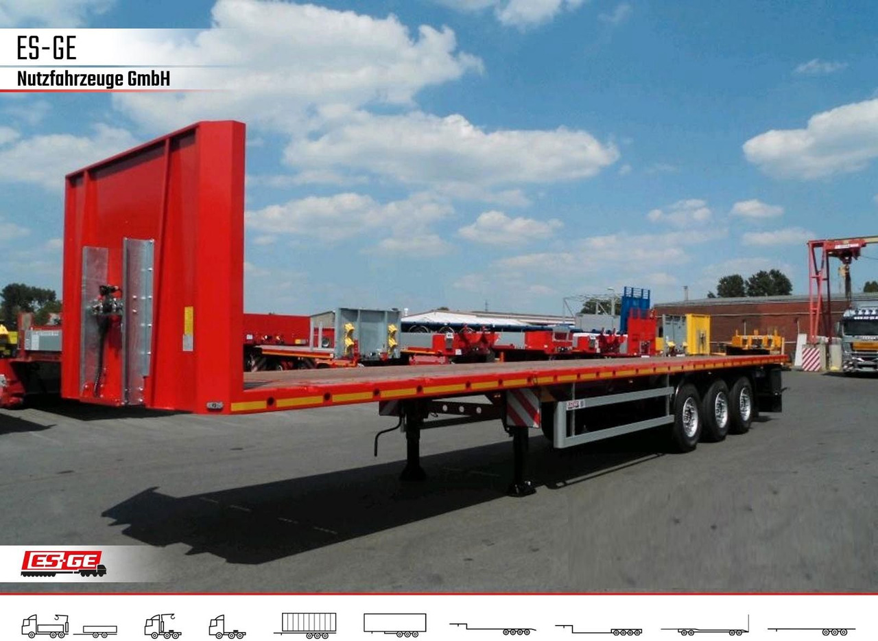 ES-GE 3-Achs Sattelanhänger - Rungen + CV - Pritschenauflieger/ Plattformauflieger: das Bild 1 ES-GE 3-Achs Sattelanhänger - Rungen + CV - Pritschenauflieger/ Plattformauflieger: das Bild 1