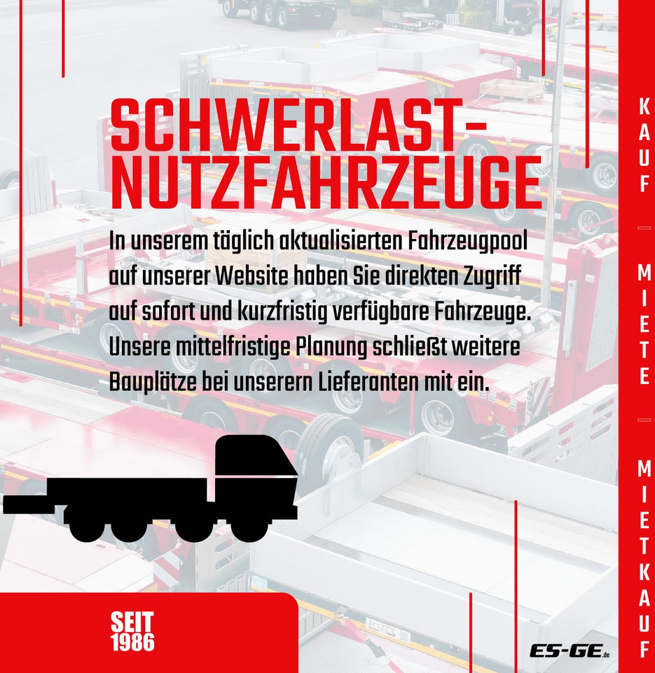ES-GE 3-Achs-Satteltieflader mit Radmulden - Tieflader Auflieger: das Bild 4 ES-GE 3-Achs-Satteltieflader mit Radmulden - Tieflader Auflieger: das Bild 4