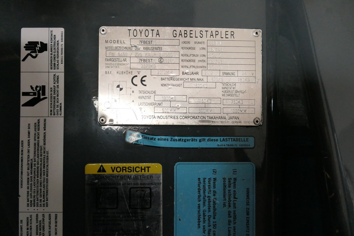 Elektrostapler TOYOTA 7FBEST 15 Elektro 3-Rad: das Bild 10
