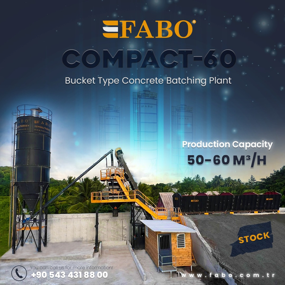 FABO SKIP SYSTEM CONCRETE BATCHING PLANT | 60m3/h Capacity - Betonmischanlage: das Bild 1 FABO SKIP SYSTEM CONCRETE BATCHING PLANT | 60m3/h Capacity - Betonmischanlage: das Bild 1