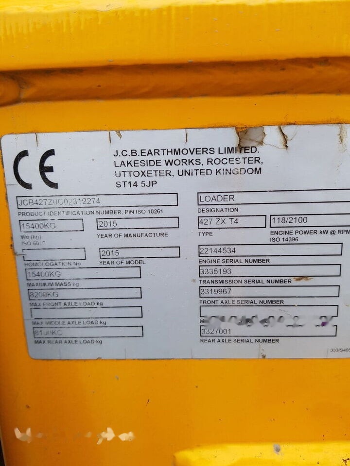 JCB 427 ZXT4 - Radlader: das Bild 4 JCB 427 ZXT4 - Radlader: das Bild 4