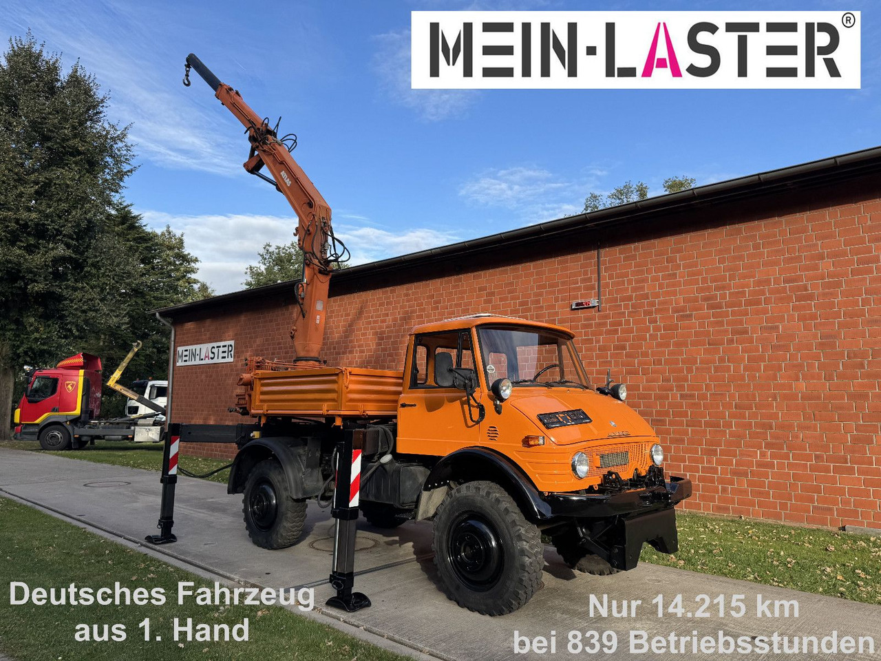 Unimog U 1100 Atlas AK 3006 nur 14.215 km-1. Hand - Autokran, Pritsche LKW: das Bild 1 Unimog U 1100 Atlas AK 3006 nur 14.215 km-1. Hand - Autokran, Pritsche LKW: das Bild 1