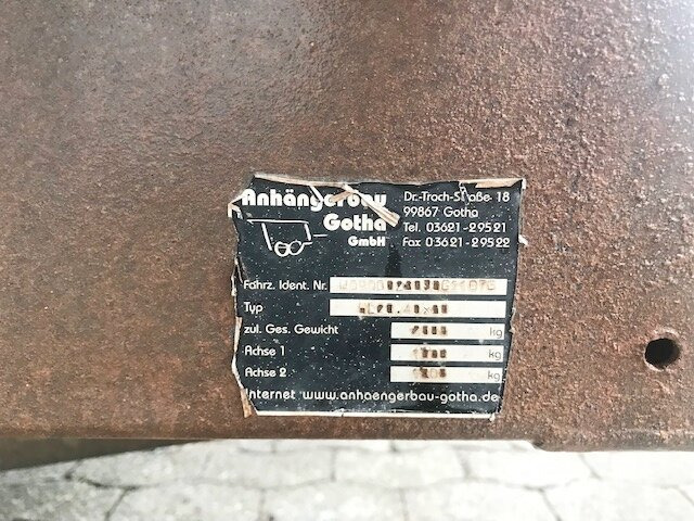 HL 20.40x20 Gotha Anh-Bau HL 20.40x20, Ex-Bundeswehr - Pritschenanhänger/ Plattformanhänger: das Bild 2 HL 20.40x20 Gotha Anh-Bau HL 20.40x20, Ex-Bundeswehr - Pritschenanhänger/ Plattformanhänger: das Bild 2
