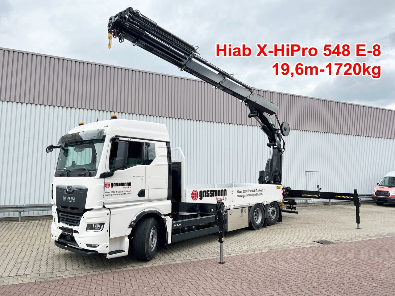 MAN TGX 26.510 6x2-4 LL CH TGX 26.510 6x2-4 LL, Kran Hiab X-HiPro 548 E-8, Lenk-/Liftachse, TwistLock 20Fuß, Funk, Retarder - Autokran, Pritsche LKW: das Bild 1 MAN TGX 26.510 6x2-4 LL CH TGX 26.510 6x2-4 LL, Kran Hiab X-HiPro 548 E-8, Lenk-/Liftachse, TwistLock 20Fuß, Funk, Retarder - Autokran, Pritsche LKW: das Bild 1
