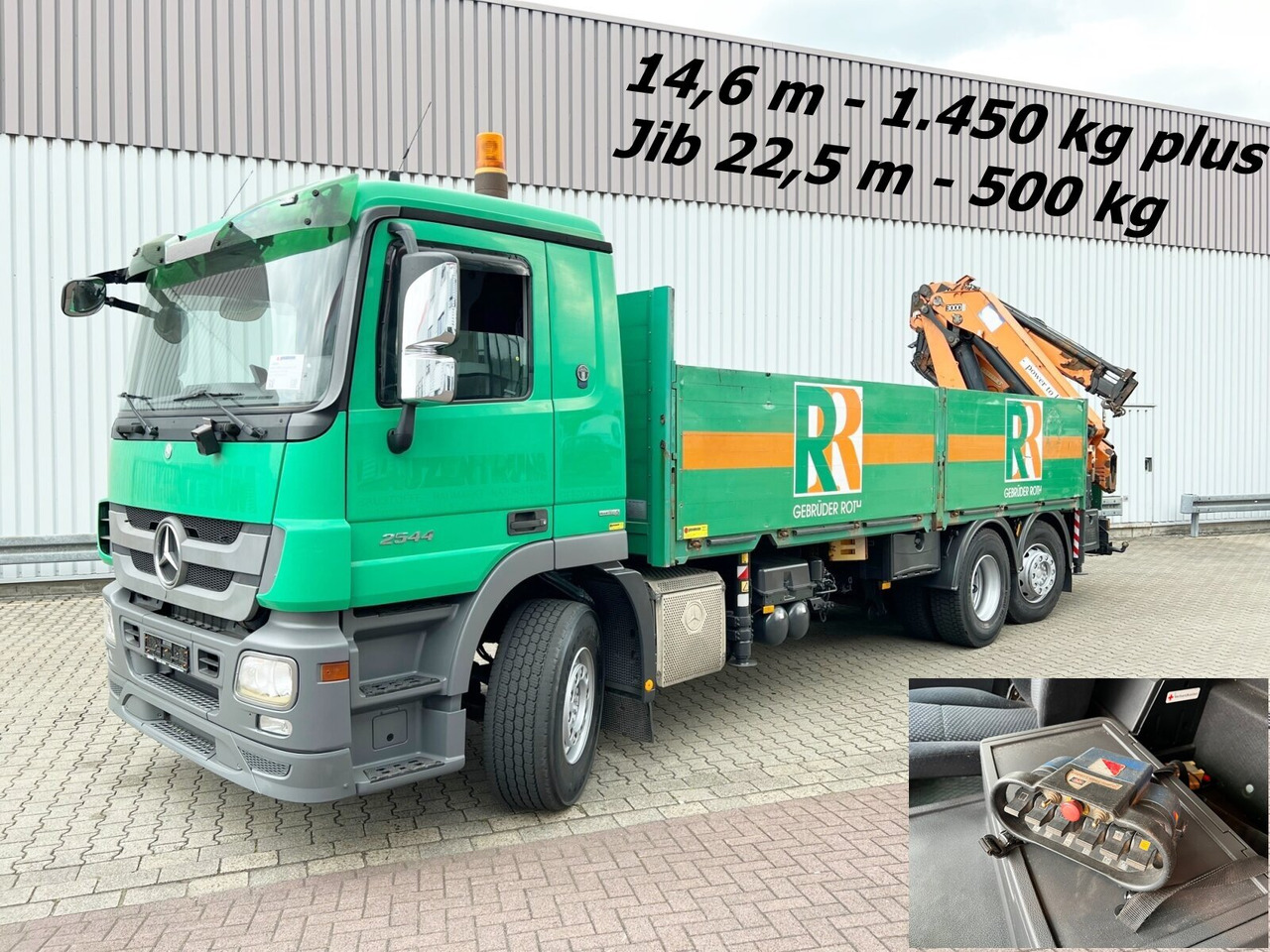 Mercedes-Benz Actros 2544 L 6x2 Actros 2544 L 6x2, Retarder, Lenkachse, Heckkran HMF 3000-K5 + Jip, Funk - Autokran, Pritsche LKW: das Bild 1 Mercedes-Benz Actros 2544 L 6x2 Actros 2544 L 6x2, Retarder, Lenkachse, Heckkran HMF 3000-K5 + Jip, Funk - Autokran, Pritsche LKW: das Bild 1