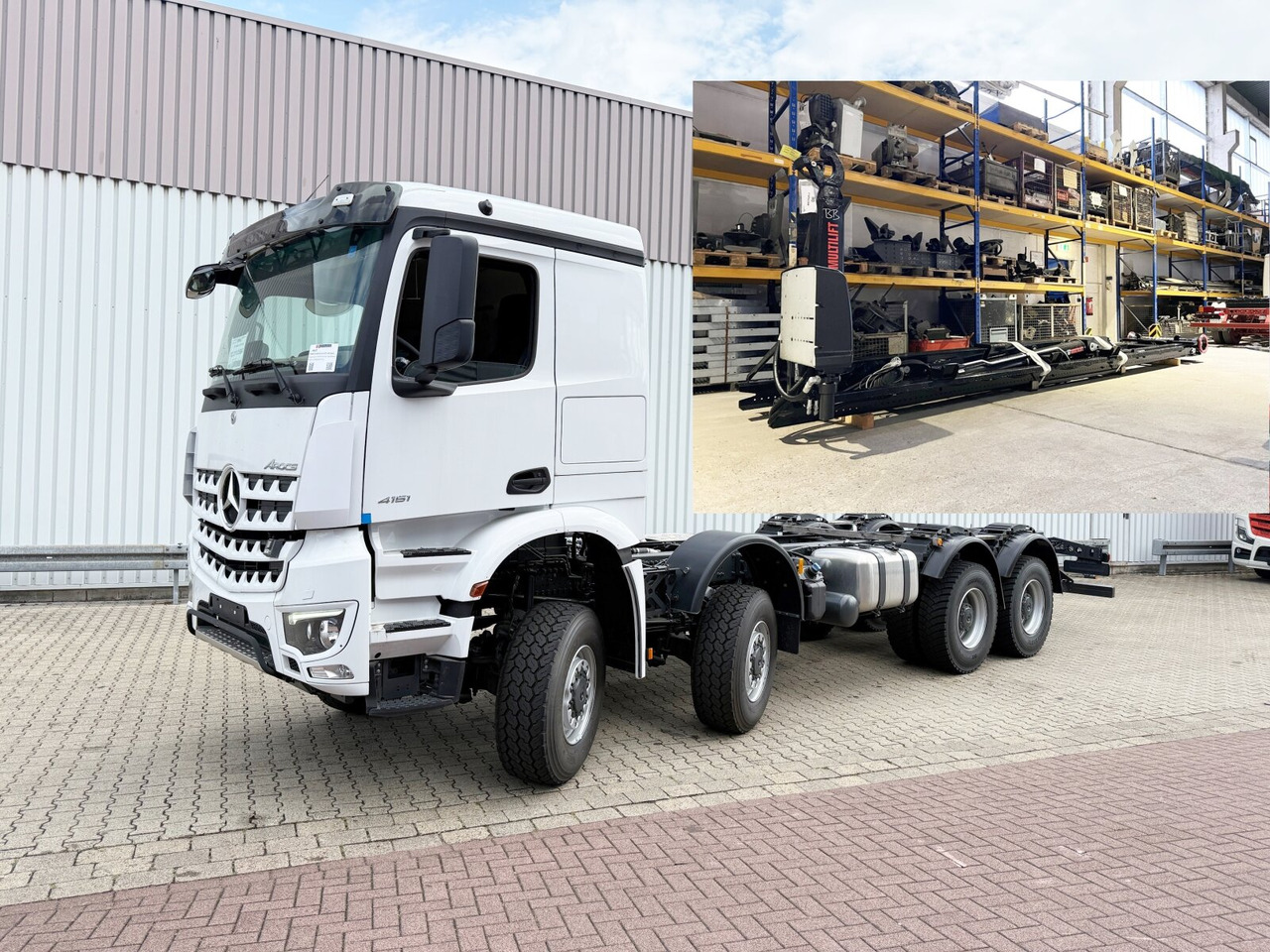 Mercedes-Benz Arocs 4151 AK 8x8/4 Arocs 4151 AK 8x8/4, Hiab Abrollanlage Ultima 26S59, Retarder, Navi, MultimediaCockpit, - Abrollkipper: das Bild 1 Mercedes-Benz Arocs 4151 AK 8x8/4 Arocs 4151 AK 8x8/4, Hiab Abrollanlage Ultima 26S59, Retarder, Navi, MultimediaCockpit, - Abrollkipper: das Bild 1