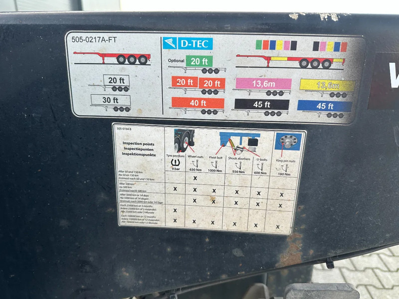 Container/ Wechselfahrgestell Auflieger D-Tec FLEXITRAILER / 45FT HC MULTI / BPW + drumbrakes / liftaxle / NL / APK 11-2026: das Bild 18 Container/ Wechselfahrgestell Auflieger D-Tec FLEXITRAILER / 45FT HC MULTI / BPW + drumbrakes / liftaxle / NL / APK 11-2026: das Bild 18