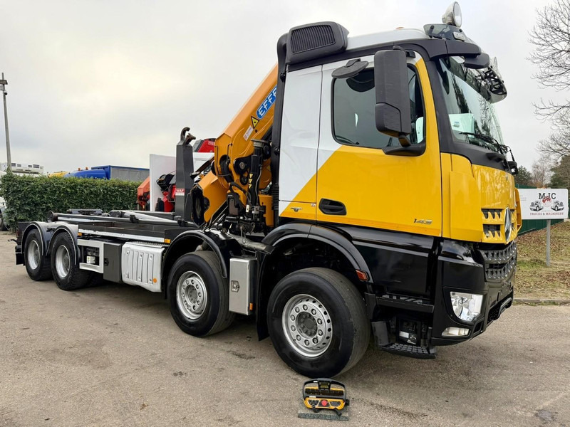 Mercedes-Benz AROCS 4143 8X4 WAF HOOKLIFT + CRANE EFFER 395 4S + ROTATOR + RADIO - 5/6 F - BE TRUCK - VERY NICE CONDITION - Abrollkipper, Autokran: das Bild 2 Mercedes-Benz AROCS 4143 8X4 WAF HOOKLIFT + CRANE EFFER 395 4S + ROTATOR + RADIO - 5/6 F - BE TRUCK - VERY NICE CONDITION - Abrollkipper, Autokran: das Bild 2