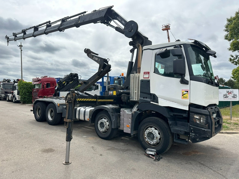 Renault C460 8x4 HOOKLIFT + CRANE HIAB 288 E-6 HIDUO - RADIO - 5/6 F - STEEL SPRING / HUB REDUCTION - Abrollkipper, Autokran: das Bild 1 Renault C460 8x4 HOOKLIFT + CRANE HIAB 288 E-6 HIDUO - RADIO - 5/6 F - STEEL SPRING / HUB REDUCTION - Abrollkipper, Autokran: das Bild 1