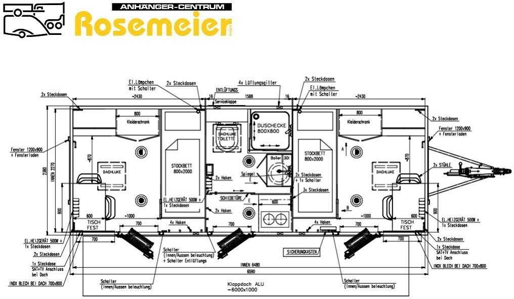 ROSEMEIER VE MOBI 6602-SP2-2 Individual Mannschaftswagen - Wohncontainer, Anhänger: das Bild 2 ROSEMEIER VE MOBI 6602-SP2-2 Individual Mannschaftswagen - Wohncontainer, Anhänger: das Bild 2
