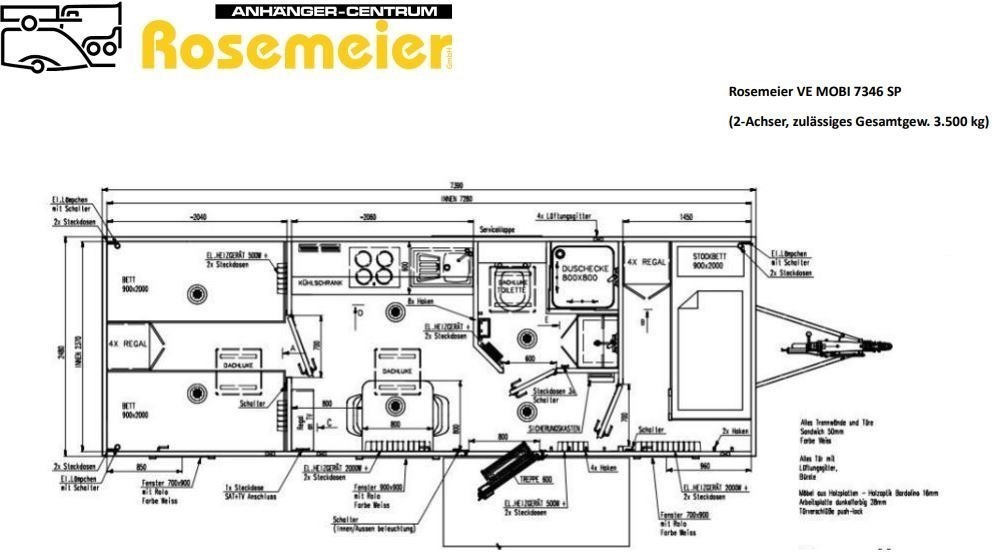 ROSEMEIER VE MOBI 7346 SP 1 Mannschaftswagen - Wohncontainer, Anhänger: das Bild 2 ROSEMEIER VE MOBI 7346 SP 1 Mannschaftswagen - Wohncontainer, Anhänger: das Bild 2