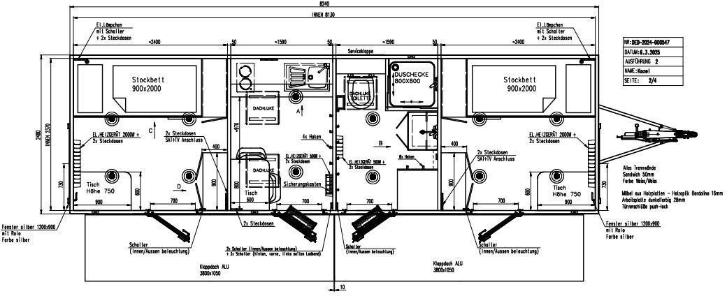ROSEMEIER VE MOBI 8344 SP 3 Tridem Veranda Mannschaftswagen - Wohncontainer, Anhänger: das Bild 2 ROSEMEIER VE MOBI 8344 SP 3 Tridem Veranda Mannschaftswagen - Wohncontainer, Anhänger: das Bild 2